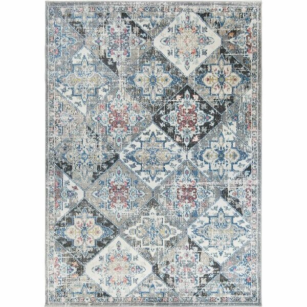 Mayberry Rug 5 ft. 3 in. x 7 ft. 3 in. Barcelona Porcelain Area Rug, Gray BC9343 5X8